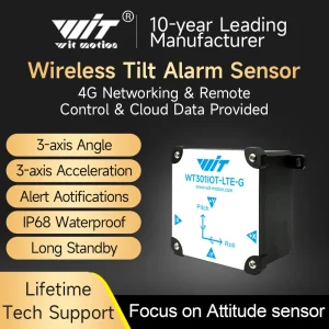 WitMotion WT301IOT-LTE 4G Wireless Tilt Alarm Angle Acceleration Sensor Remote Monitoring Anywhere, Anywhere for 5 Years