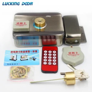 DC12V Electric lock Gate Lock Access Control System Electronic Integrated RFID Door Rim Lock Bidirectional Access Control Lock