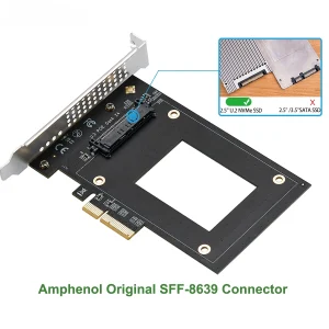 U.2 SFF-8639 To PCIe4.0 x4 Expansion Card 7000Mb/s High Speed PCIe X4/X8/X16 Slot PCI-E Adapter Support U2 NVMe 2.5 SSD GEN4