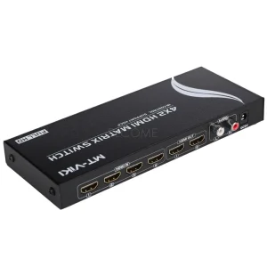 4x2 HDMI Switch And Splitter 4K 1080P 3D With Audio IR Remote Control HDMI 1.4 HDCP Video