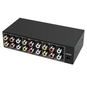 2x4 AV Audio And Video Distributor RCA Composite Video L/R Audio 2 In 4 Out Switcher Distribution