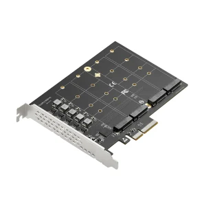 PCIe X4 Expansion Card 4 M.2 NVMe to 32 SATAIII 6G Ports Extender Adapter Support Non-Bifurcation Motherboard