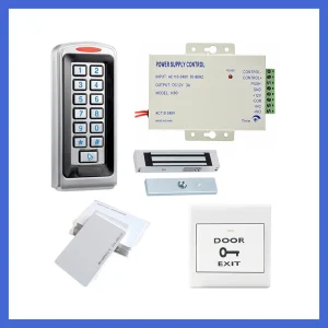 RFID Metal Access Controller+Power Supply+Exit Button+180KGs Magnetic Lock+cards